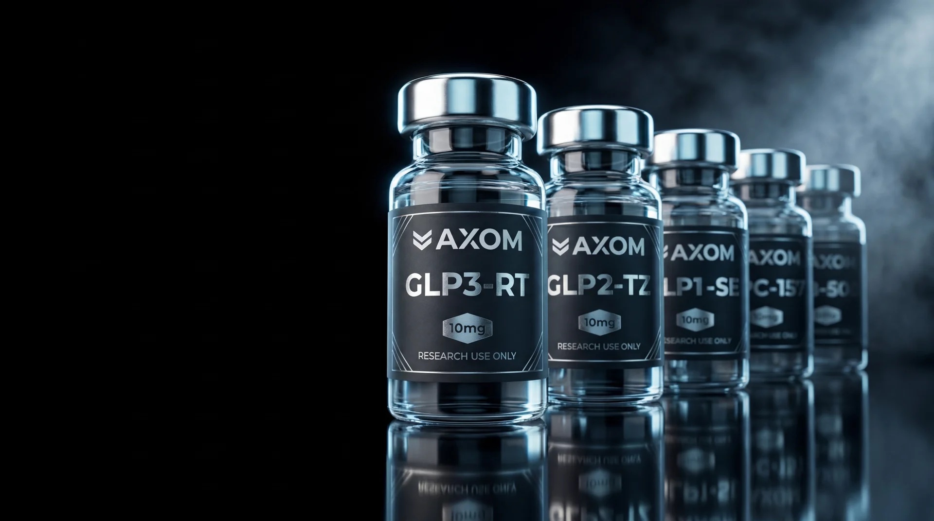 AXOM research peptide vials
